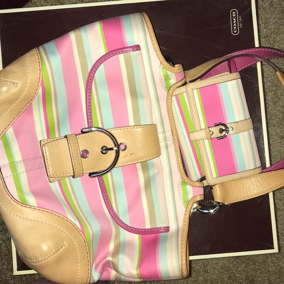 Multi-Colored Coach Purse W/ Wallet - Picture 2 of 2